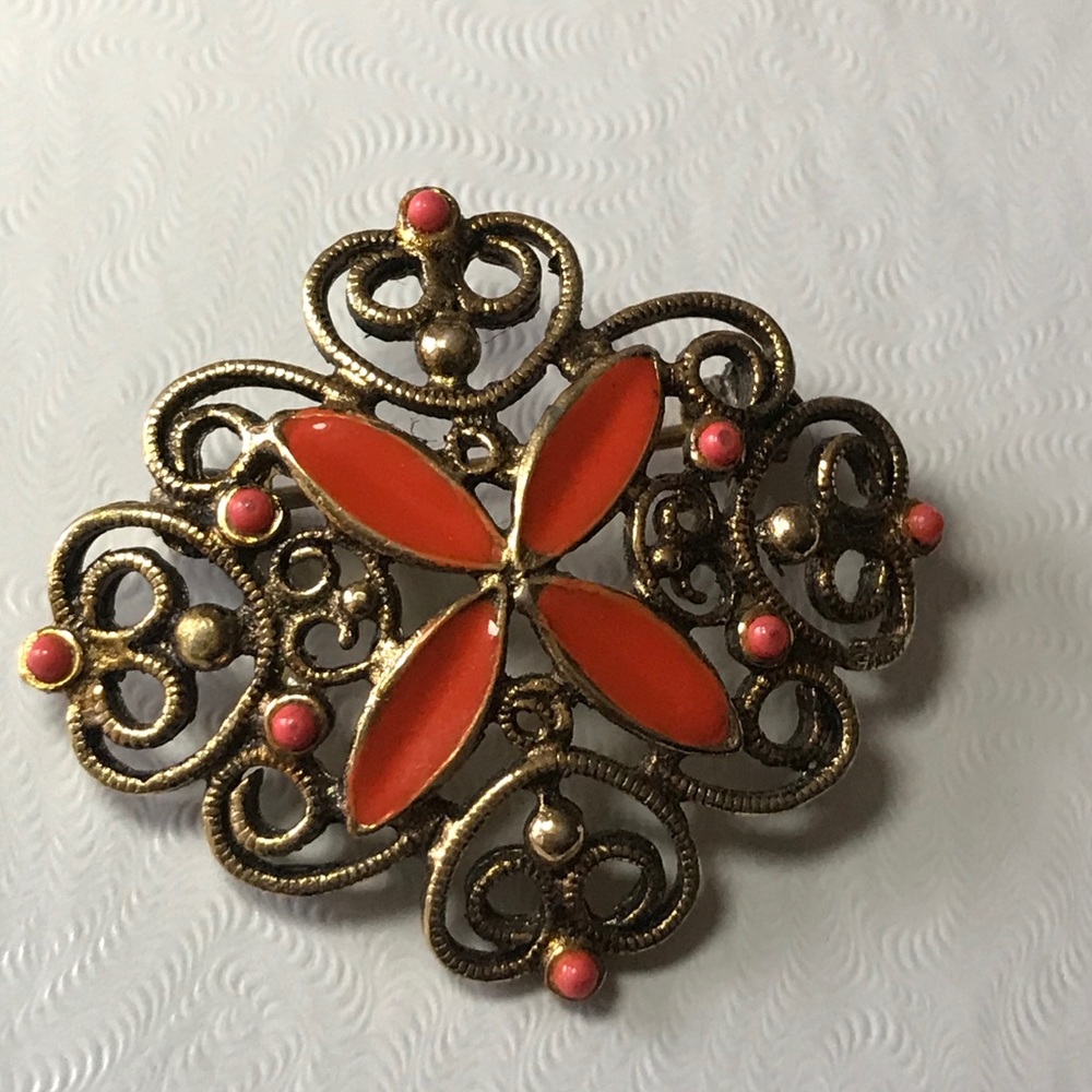 Brooch - orange